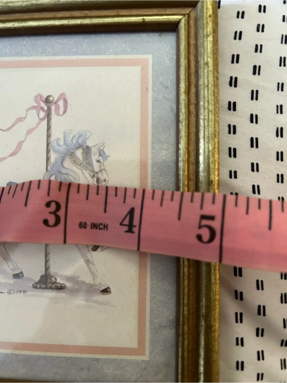Vintage 1991 carousel horse framed art print by Consuelo Gamboa art decor - Picture 5 of 6